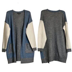 Primark Women's Open Front Color Block Cardigan Front Pockets Size XL (14-16)